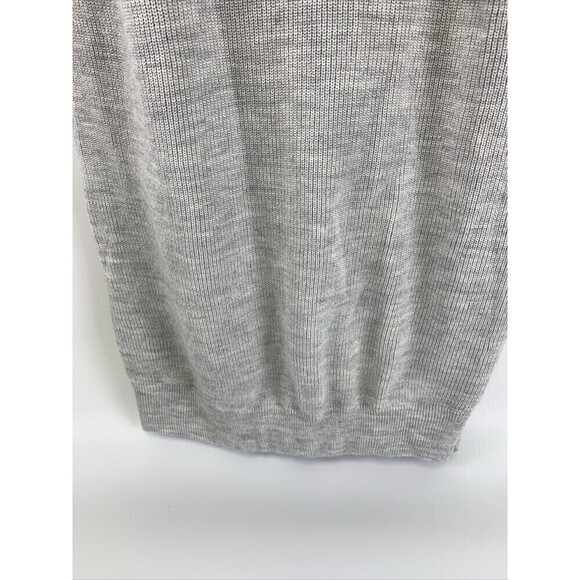 Modern Citizen Long Sleeve Sweater Dress Gray Bodycon Tie Waist Midi Ribbed Med - Picture 4 of 15